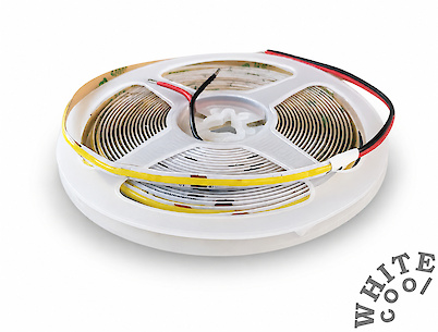 Світлодіодна стрічка (неізольована), COB 480L, 10W/м, 24V, 5мм, білий (5500 K)