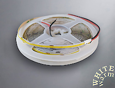 Світлодіодна стрічка (неізольована), COB 480L, 10W/м, 24V, 5мм, теплий білий (3000 K)