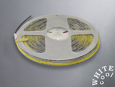 Светодиодная лента (неизолированная) COB-320L, 24V, 12W/м, 8мм, белый (6000-6500K),10м