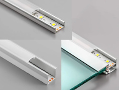Розсіювач світла в алюмінієвий профіль GLAX MINI GTV (для полиць) під LED стрічку, L=2м, молочний