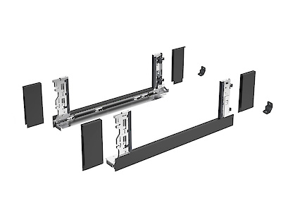 Комплект боковин ящика Hettich Inlay AvanTech YOU, ліва та права, висота 187мм, довжина 350мм, антрацит