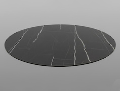 Стільниця кругла D=100см з компакт плити F206 ST9 Камінь П'єтра Гріджіа чорний, з фаскою