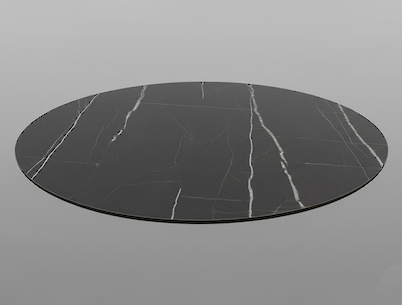 Стільниця кругла D=100см з компакт плити F206 ST9 Камінь П'єтра Гріджіа чорний, з фаскою