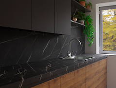 Пластик F206 ST9 Камінь П'єтра Гріджо чорний 3050ммх1310мм