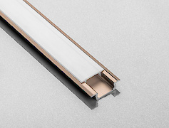 Розсіювач світла (плоский) в алюмінієвий профіль під LED  стрічку, GLAX GTV L=3м, молочний