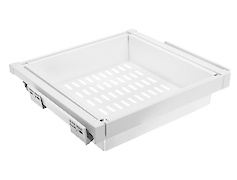 Кошик металевий перфорований ELITE GTV 700мм, з дотягувачем, білий