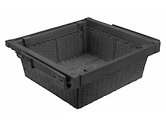 Корзина для белья из ротанга ПВХ ELITE GTV 700мм, с доводчиком, антрацит