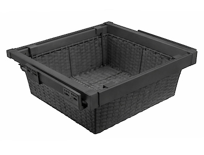 Кошик із ротанга ПВХ ELITE GTV 800мм, з дотягувачем, антрацит