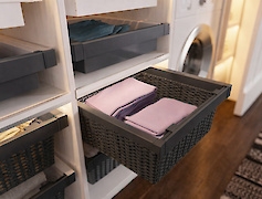 Кошик для білизни із ротанга ПВХ ELITE GTV 900мм, з доводчиком, антрацит