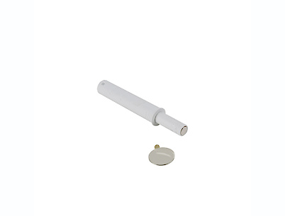 Выталкиватель для фасадов P2O Magnet Hettich, с магнитным окончанием, врезной, короткий ход, белый