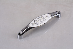 Меблева ручка Falso Stile РК-188 хром глянсовий з білою емаллю