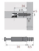 Дюбель швидкого монтажу Rapid S DU 334 Hettich, 30 mm