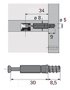 Дюбель быстрого монтажа Rapid S DU 334 Hettich, 30 mm