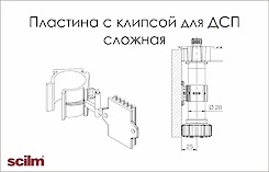Пластина з кліпсою для ніжки Scilm для цоколя з ДСП