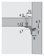 Полкодержатель Sekura 1.1 Hettich, ø 5 mm