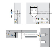 Ексцентрикова стяжка Rastex 15/15 цинк Hettich