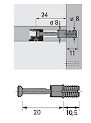 Дюбель швидкого монтажу Hettich Rapid S DU 324, 20 мм