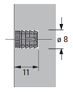 Муфта Hettich Rastex №49 M6 d = 8 різьблення (644Т, 645Т)