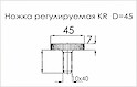 Ніжка з регулюванням КR кругла D = 45 поз 66 сірий M10x40 (ніжка меблева)
