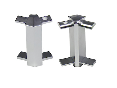 Кут внутрішній 135° до подвійного профілю під нержавійку Scilm торцю стільниці h=40мм