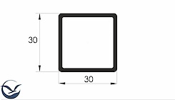 Труба квадратна пустотіла алюмінієва 30x30x2мм L=5000 мм алюміній Brush для меблевих конструкцій