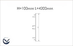 Цоколь кухонний алюмінієвий  H=100мм L=4200мм без анодування