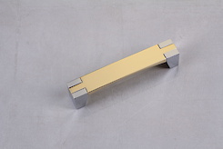 Ручка мебельная Falso Stile РК-266 золото глянцевое/хром глянцевый