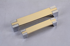 Ручка мебельная Falso Stile РК-267 золото глянцевое/хром глянцевый