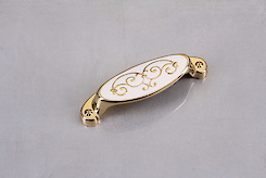 Мебельная ручка Falso Stile РК-287 золото глянцевое/белый