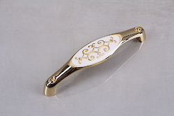 Меблева ручка Falso Stile РК-288 золото глянсове з білою емаллю