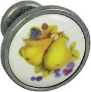 Мебельная ручка Falso Stile РК-334 старое серебро/керамика