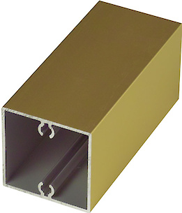 Труба квадратная алюминиевая анодированная 45x45x1.5мм с приливом L= 5000 мм золото, для мебельных конструкций