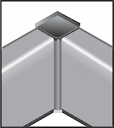 Куточок внутрішній 90 градусів Scilm для отбортовки h=80мм з заглушкою сірий