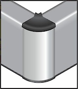 Куточок з заглушкою зовнішній 90 ° Scilm до прямокутної отбортовки H=80