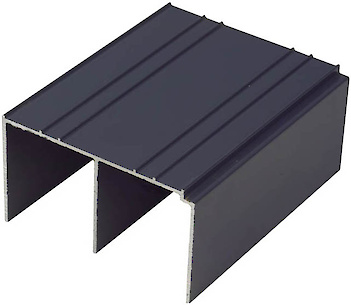 Л Рейка верхній подвійний 5,5м антрацит (рейка для розсувної системи)