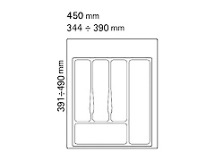 Лоток для столовых приборов Volpato 390х490 серый