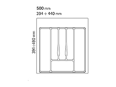 Лоток для столових приладів volpato 440х490 сірий