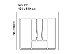 Лоток для столовых приборов Volpato 540х490 серый