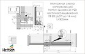 Схема монтажа направляющей Hettich Quadro 25 частичного выдвижения с системой Push to open L=500 мм, ДСП 16мм, левая