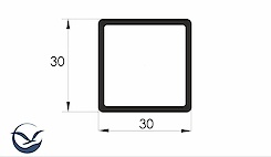 Труба квадратна алюмінієва анодована 30x30x2мм L=2950 мм хром для меблевих конструкцій