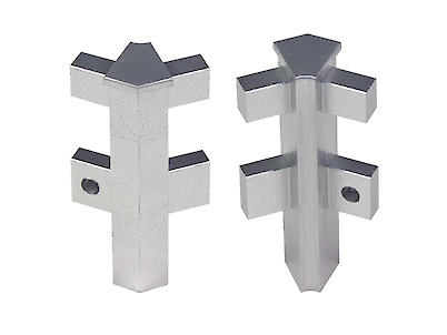 Кут внутрішній 135° до подвійного профілю під нержавійку Scilm торцю стільниці h=61.8мм