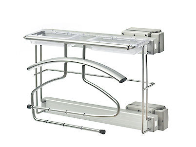 Висувний поворотний бічний універсальний вішак для одягу Vibo Elite з лотком для аксесуарів (AOESPVBC) біла