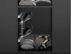 Полка висувна бічна для взуття двуярусна ліва Vibo Elite (ASL2SMDXVBC) біла