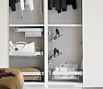 Полка висувна бічна для взуття подвійна ліва Vibo Elite (ASL2SMSXVBC) біла