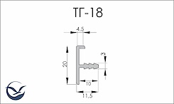 Врезной профиль-обрамление асимметричный для плиты 18 мм L=5600мм серебро