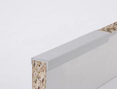 Планка торцевая асимметричная алюминиевая С181 для плиты 18 мм L=5500мм серебро