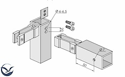 Крепление соединительное М40 к трубе 40x40x2