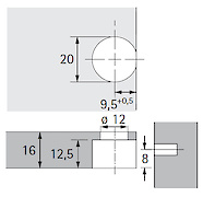 Меблева ексцентрикова стяжка з фіксатором VB 35M/16 Hettich бук для полиць товщиною 16 мм