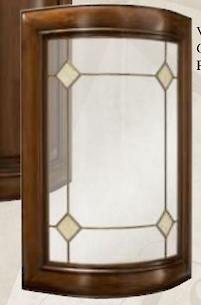 Дерев'яний фасад із вітражем Fieramosca закруглений 717x315 Caravaggio 2000