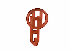 Гачок Poliplast КП-ПК одинарний - прозорий червоний